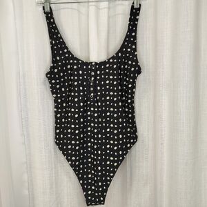 2/$30 Black & White Polka Dot One Piece Bathing Swim‎ Suit Size S